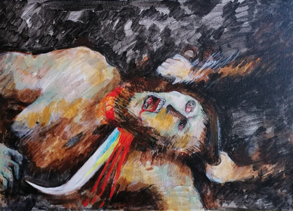 Frihed for Ukraine (2023). Frit efter Caravagio, Judith halshugger Holofernes (1598).